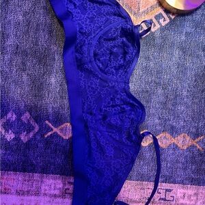 Elegant Blue Lace Bra
